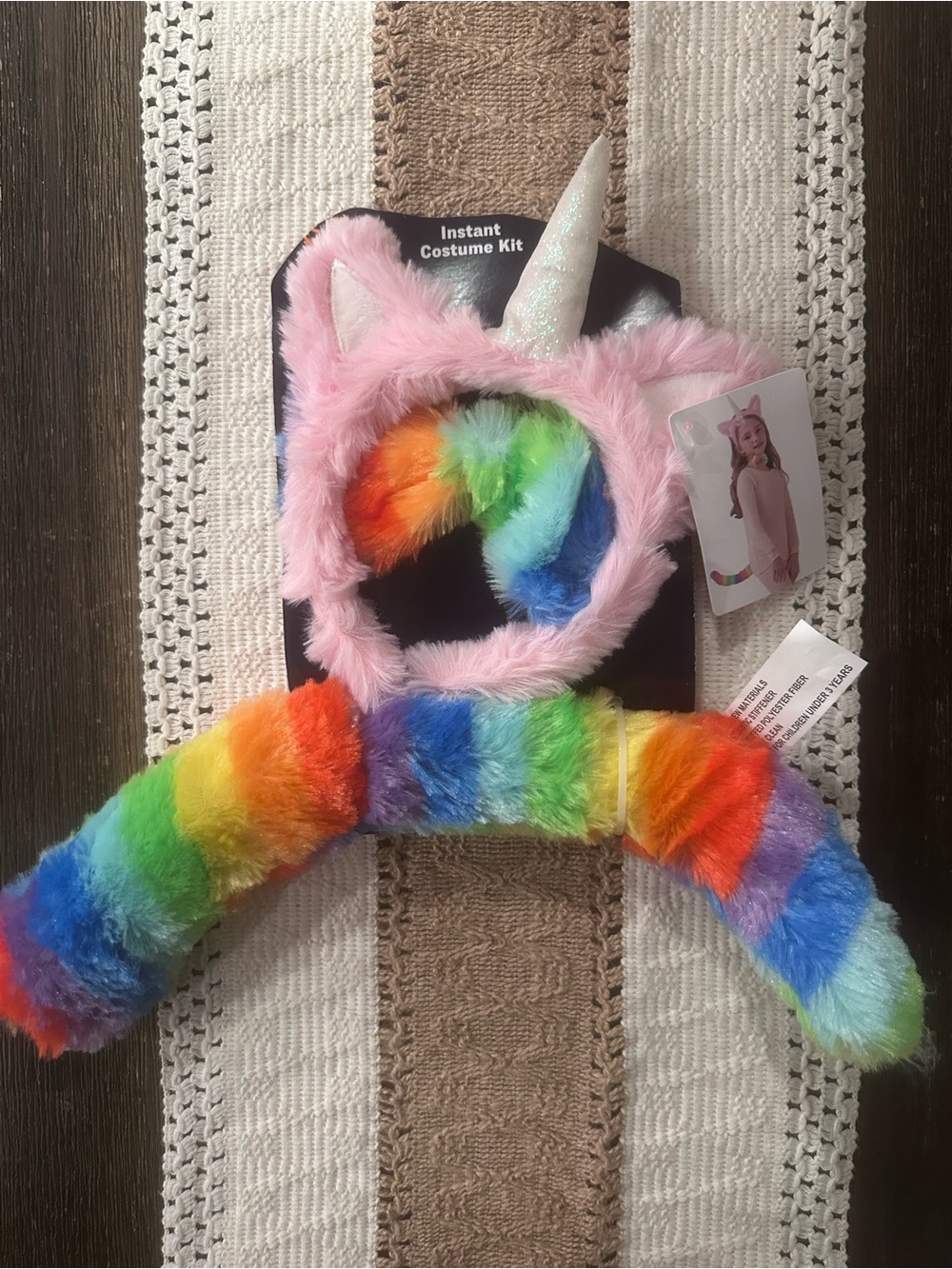 NWT Kids Rainbow Unicorn Costume Set
